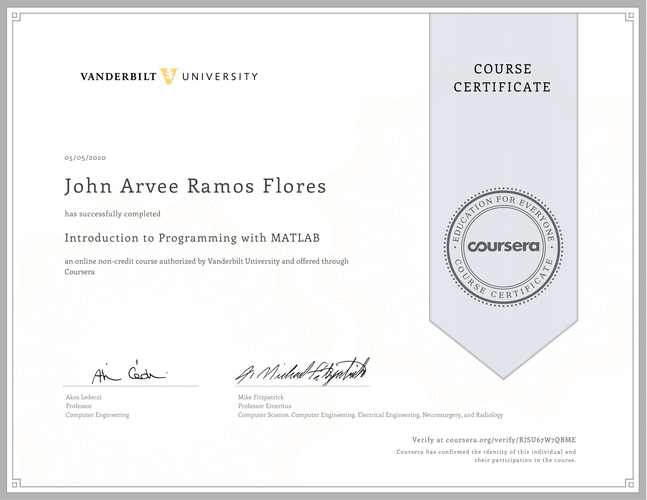 Introduction to Programming with MATLAB